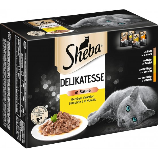 SHEBA® Portionsbeutel Multipack Sauce Collection Herzhafte Komposition 4 x 12x85g SHEBA® Portionsbeutel Multipack Sauce Collection Herzhafte Komposition 4 x 12x85g