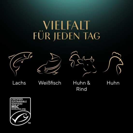 SHEBA® Portionsbeutel Multipack Selection in Sauce Fisch Variation MSC 4 x 12x85g SHEBA® Portionsbeutel Multipack Selection in Sauce Fisch Variation MSC 4 x 12x85g