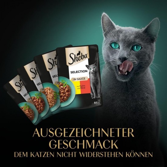 SHEBA® Portionsbeutel Multipack Selection in Sauce Fisch Variation MSC 4 x 12x85g SHEBA® Portionsbeutel Multipack Selection in Sauce Fisch Variation MSC 4 x 12x85g