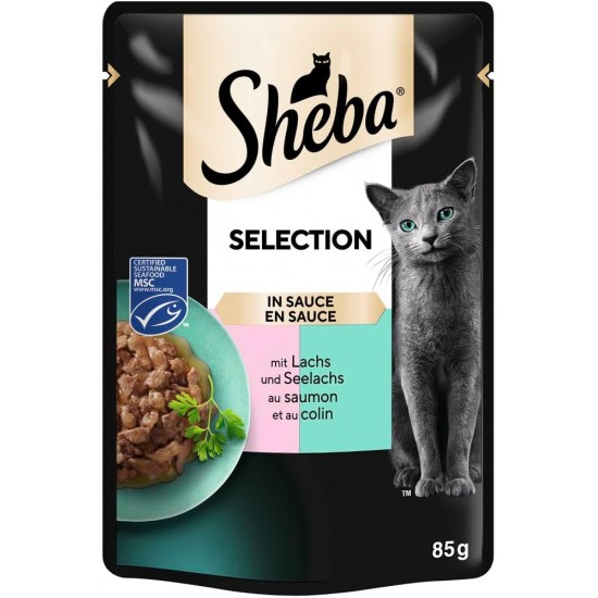 SHEBA Portionsbeutel Selection in Sauce mit Hochseefisch MSC 28 x 85g SHEBA Portionsbeutel Selection in Sauce mit Hochseefisch MSC 28 x 85g