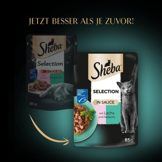 SHEBA Portionsbeutel Selection in Sauce mit Hochseefisch MSC 28 x 85g SHEBA Portionsbeutel Selection in Sauce mit Hochseefisch MSC 28 x 85g