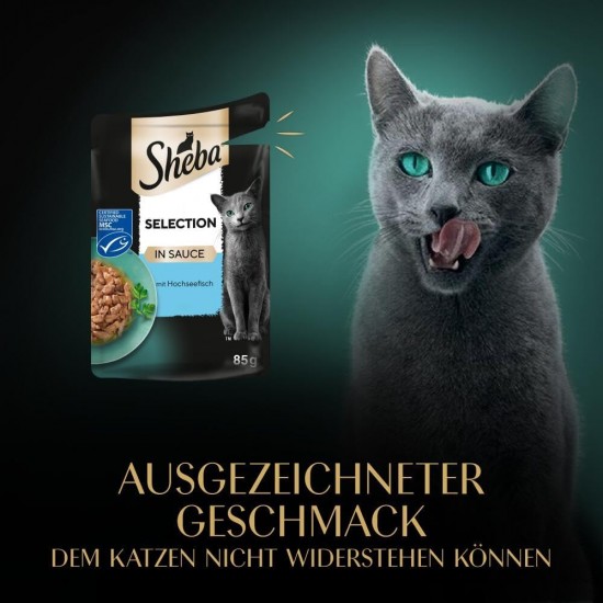 SHEBA Portionsbeutel Selection in Sauce mit Hochseefisch MSC 28 x 85g SHEBA Portionsbeutel Selection in Sauce mit Hochseefisch MSC 28 x 85g