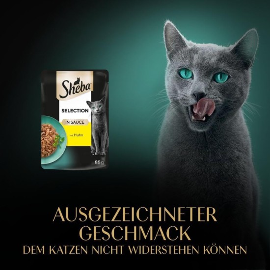 SHEBA® Portionsbeutel Selection in Sauce mit Lachs MSC 28 x 85g SHEBA® Portionsbeutel Selection in Sauce mit Lachs MSC 28 x 85g