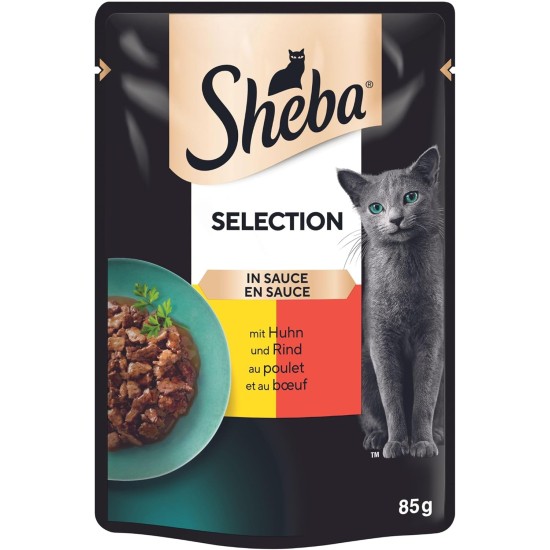 SHEBA® Portionsbeutel Selection in Sauce mit Lachs MSC 28 x 85g SHEBA® Portionsbeutel Selection in Sauce mit Lachs MSC 28 x 85g