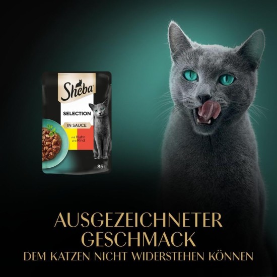 SHEBA® Portionsbeutel Selection in Sauce mit Lachs MSC 28 x 85g SHEBA® Portionsbeutel Selection in Sauce mit Lachs MSC 28 x 85g
