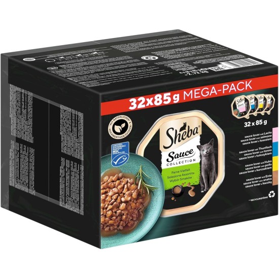 SHEBA® Schale Multipack Mega-Pack Sauce Collection Feine Vielfalt MSC 32x85g SHEBA® Schale Multipack Mega-Pack Sauce Collection Feine Vielfalt MSC 32x85g