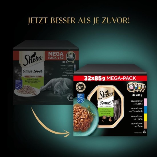 SHEBA® Schale Multipack Mega-Pack Sauce Collection Feine Vielfalt MSC 32x85g SHEBA® Schale Multipack Mega-Pack Sauce Collection Feine Vielfalt MSC 32x85g