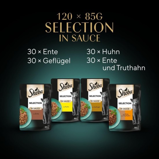 SHEBA® Schale Multipack Mega-Pack Sauce Collection Feine Vielfalt MSC 32x85g SHEBA® Schale Multipack Mega-Pack Sauce Collection Feine Vielfalt MSC 32x85g