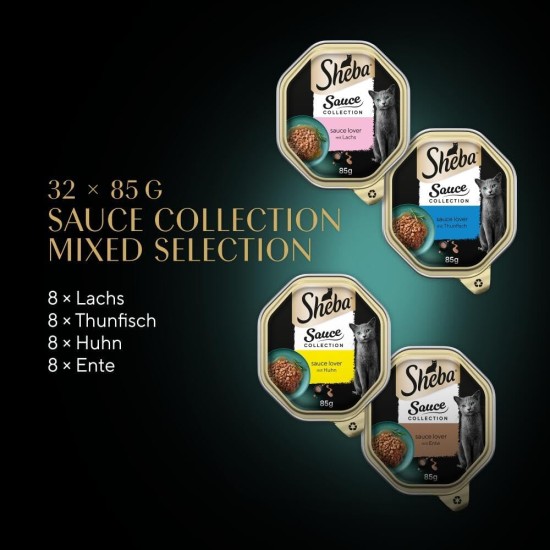 SHEBA® Schale Multipack Mega-Pack Sauce Collection Feine Vielfalt MSC 32x85g SHEBA® Schale Multipack Mega-Pack Sauce Collection Feine Vielfalt MSC 32x85g