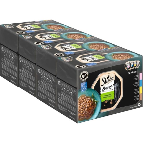 SHEBA Schale Multipack Sauce Collection Feine Vielfalt MSC 4x12x85g SHEBA Schale Multipack Sauce Collection Feine Vielfalt MSC 4x12x85g