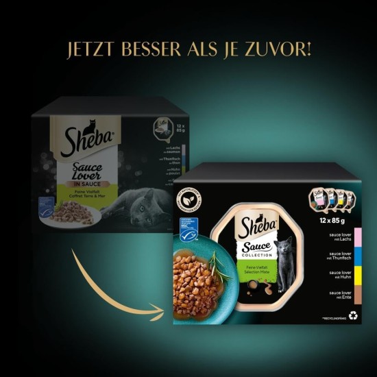 SHEBA Schale Multipack Sauce Collection Feine Vielfalt MSC 4x12x85g SHEBA Schale Multipack Sauce Collection Feine Vielfalt MSC 4x12x85g
