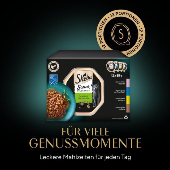 SHEBA Schale Multipack Sauce Collection Feine Vielfalt MSC 4x12x85g SHEBA Schale Multipack Sauce Collection Feine Vielfalt MSC 4x12x85g