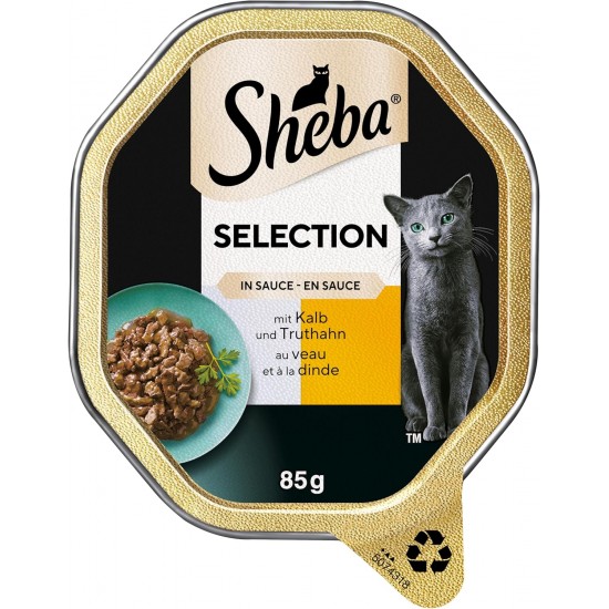 SHEBA® Schale Selection in Sauce mit Kalb und Truthahn 2 x 11 x 85g SHEBA® Schale Selection in Sauce mit Kalb und Truthahn 2 x 11 x 85g