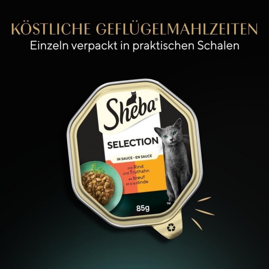 SHEBA® Schale Selection in Sauce mit Kalb und Truthahn 2 x 11 x 85g SHEBA® Schale Selection in Sauce mit Kalb und Truthahn 2 x 11 x 85g