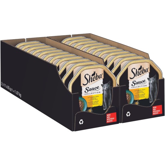 SHEBA® Schale Selection in Sauce mit Rind und Truthahn 2 x 11 x 85g SHEBA® Schale Selection in Sauce mit Rind und Truthahn 2 x 11 x 85g