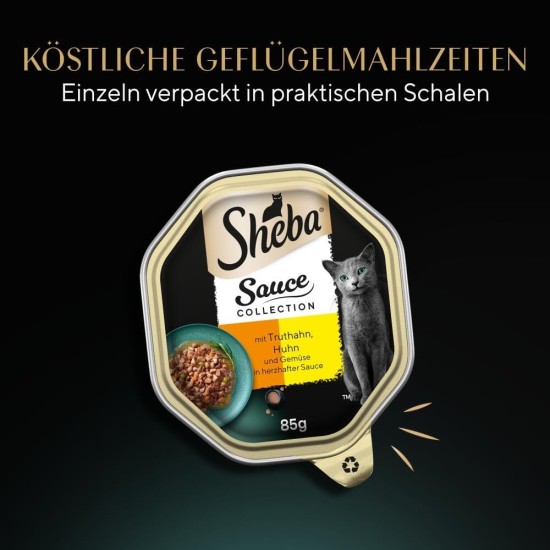 SHEBA® Schale Selection in Sauce mit Rind und Truthahn 2 x 11 x 85g SHEBA® Schale Selection in Sauce mit Rind und Truthahn 2 x 11 x 85g