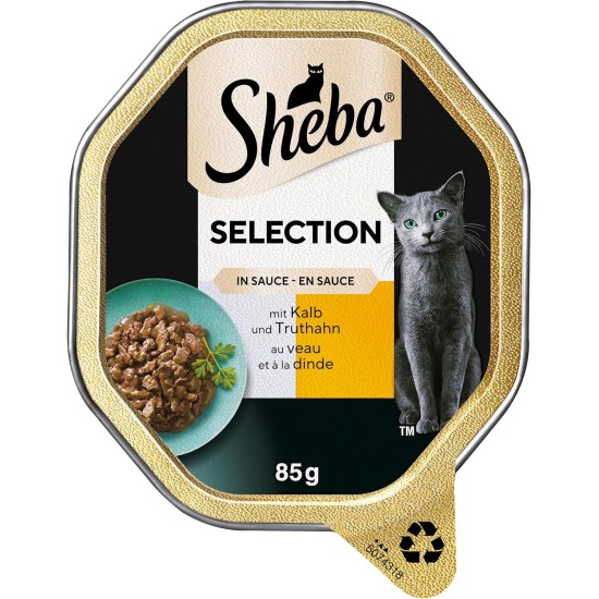SHEBA® Schale Selection in Sauce mit Rind und Truthahn 2 x 11 x 85g SHEBA® Schale Selection in Sauce mit Rind und Truthahn 2 x 11 x 85g