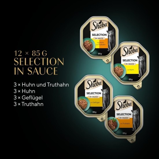 SHEBA Selection Schale Multipack Geflügel Variation in Sauce 4X12x85g SHEBA Selection Schale Multipack Geflügel Variation in Sauce 4X12x85g