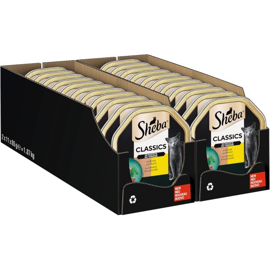 Sheba Classics Cat Food Pate with Fine Chunks for Every Day Sheba Classics Cat Food Pate with Fine Chunks for Every Day