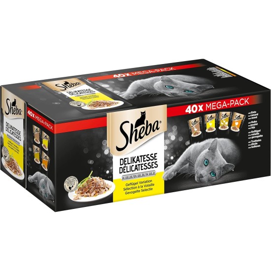 Sheba Delicatesse in Jelly - Cats Wet Food with Fine Poultry Selection Sheba Delicatesse in Jelly - Cats Wet Food with Fine Poultry Selection