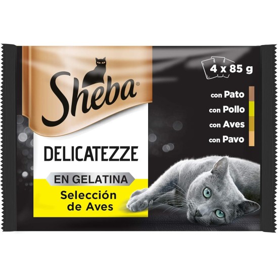 Sheba Delicatezze Wet Cat Food Bird Selection in Jelly Fish Multipack (13 Boxes x 4 Bags x 85g) Sheba Delicatezze Wet Cat Food Bird Selection in Jelly Fish Multipack (13 Boxes x 4 Bags x 85g)