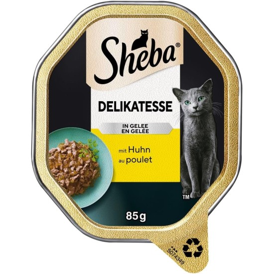 Sheba Delikatesse in Jelly, High-Quality Wet Cat Food, in 85 g Tray or Bag Various Varieties Sheba Delikatesse in Jelly, High-Quality Wet Cat Food, in 85 g Tray or Bag Various Varieties