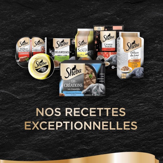 Sheba Délices du Jour - Wet food for adult cats - Poultry selection in sauce - Fresh bags 12 x (6 x 50 g) Sheba Délices du Jour - Wet food for adult cats - Poultry selection in sauce - Fresh bags 12 x (6 x 50 g)