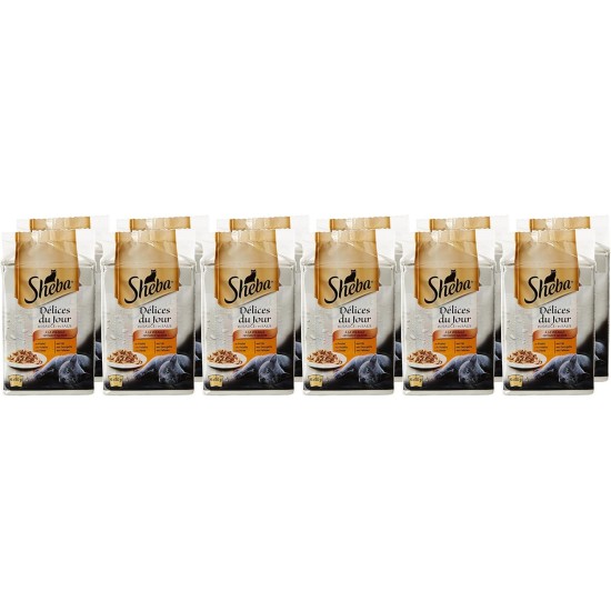 Sheba Délices du Jour - Wet food for adult cats - Poultry selection in sauce - Fresh bags 12 x (6 x 50 g) Sheba Délices du Jour - Wet food for adult cats - Poultry selection in sauce - Fresh bags 12 x (6 x 50 g)