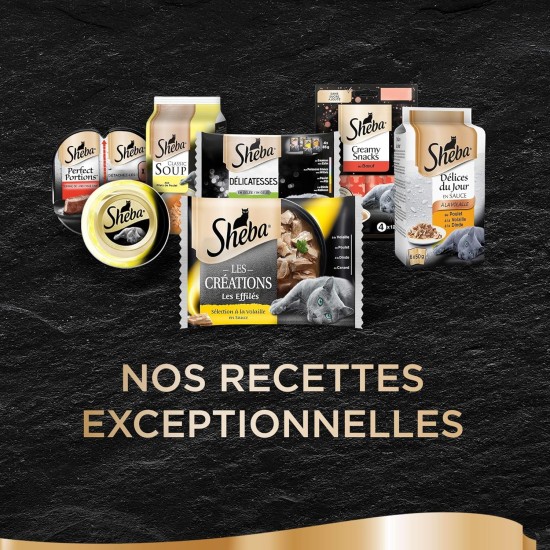 Sheba Délices du Jour - Wet food for adult cats - Poultry selection in sauce - Fresh bags 12 x (6 x 50 g) Sheba Délices du Jour - Wet food for adult cats - Poultry selection in sauce - Fresh bags 12 x (6 x 50 g)