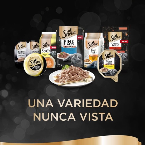 Sheba Délices du Jour - Wet food for adult cats - Poultry selection in sauce - Fresh bags 12 x (6 x 50 g) Sheba Délices du Jour - Wet food for adult cats - Poultry selection in sauce - Fresh bags 12 x (6 x 50 g)