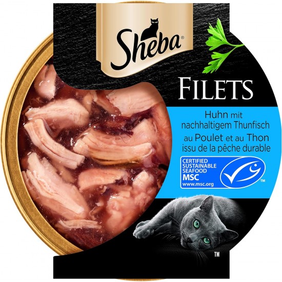 Sheba Filets - Finest Wet Cat Food in Tray - Chicken - 16 x 60 g Sheba Filets - Finest Wet Cat Food in Tray - Chicken - 16 x 60 g