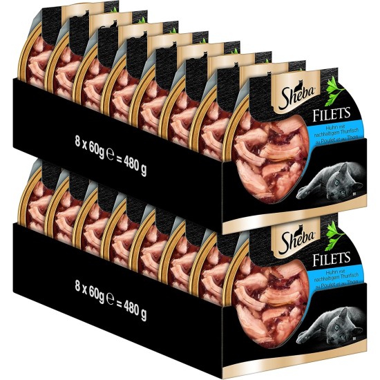 Sheba Filets - Finest Wet Cat Food in Tray - Chicken - 16 x 60 g Sheba Filets - Finest Wet Cat Food in Tray - Chicken - 16 x 60 g