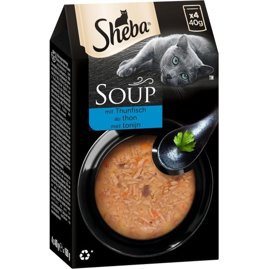 Sheba Multipack Soup Wet Cat Food in Portion Bag Salmon 40 x 40 g Sheba Multipack Soup Wet Cat Food in Portion Bag Salmon 40 x 40 g