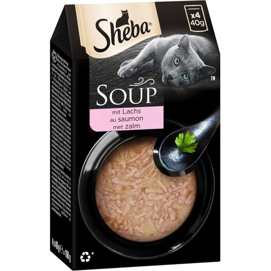 Sheba Multipack Soup Wet Cat Food in Portion Bag Salmon 40 x 40 g Sheba Multipack Soup Wet Cat Food in Portion Bag Salmon 40 x 40 g
