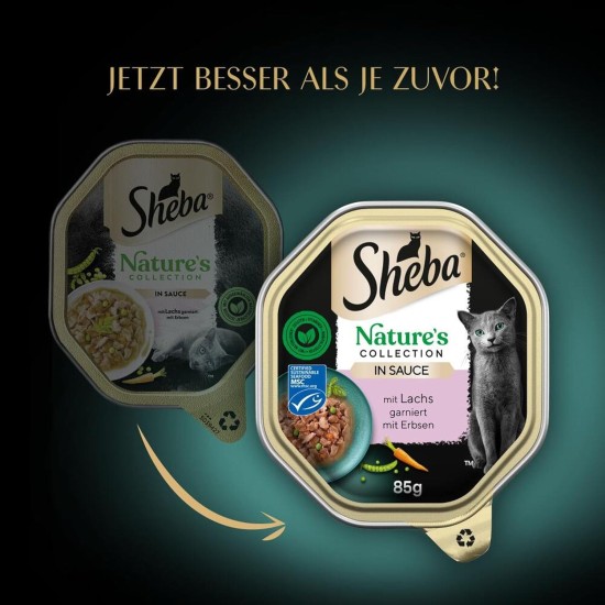 Sheba Nature's Collection in Sauce, Finest Wet Cat Food in Bowl, Poultry Variation, 32 x 85 g Sheba Nature's Collection in Sauce, Finest Wet Cat Food in Bowl, Poultry Variation, 32 x 85 g