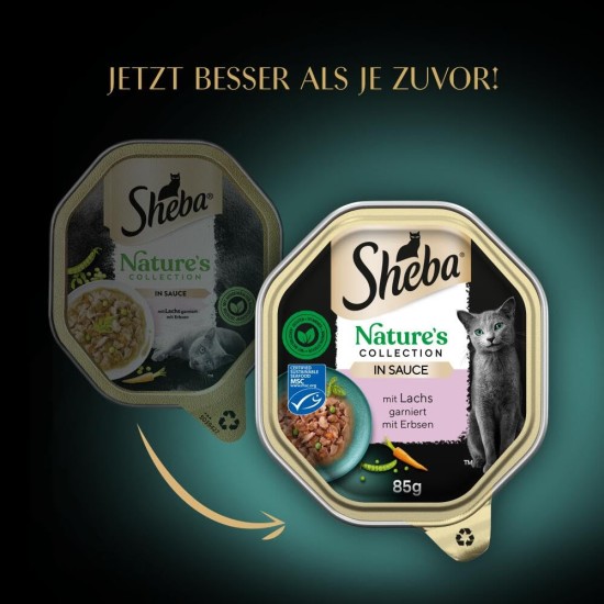 Sheba Nature's Collection in Sauce, Finest Wet Cat Food in Bowl, Poultry Variation, 32 x 85 g Sheba Nature's Collection in Sauce, Finest Wet Cat Food in Bowl, Poultry Variation, 32 x 85 g