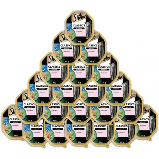 Sheba Paté Classics Salmon Cat Food 85g - 22 Bowls Total 1870g Sheba Paté Classics Salmon Cat Food 85g - 22 Bowls Total 1870g