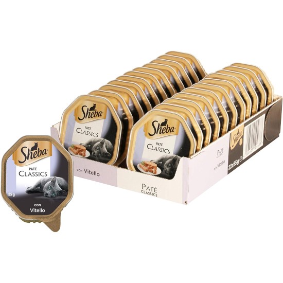 Sheba Paté Classics Salmon Cat Food 85g - 22 Bowls Total 1870g Sheba Paté Classics Salmon Cat Food 85g - 22 Bowls Total 1870g