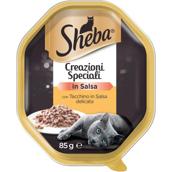 Sheba Sauce Collection in Sauce, Cat Food with Turkey, Chicken & Vegetables, 22 Bowls of 85g, Total 1870g Sheba Sauce Collection in Sauce, Cat Food with Turkey, Chicken & Vegetables, 22 Bowls of 85g, Total 1870g