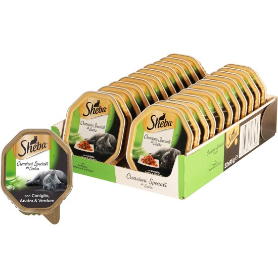Sheba Sauce Collection in Sauce, Cat Food with Turkey, Chicken & Vegetables, 22 Bowls of 85g, Total 1870g Sheba Sauce Collection in Sauce, Cat Food with Turkey, Chicken & Vegetables, 22 Bowls of 85g, Total 1870g