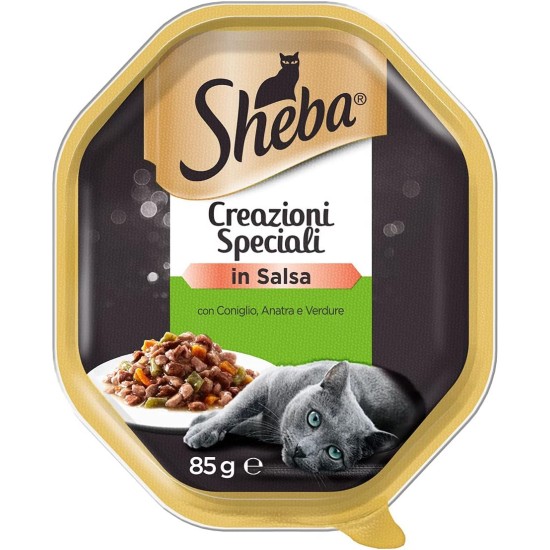 Sheba Sauce Collection in Sauce, Cat Food with Turkey, Chicken & Vegetables, 22 Bowls of 85g, Total 1870g Sheba Sauce Collection in Sauce, Cat Food with Turkey, Chicken & Vegetables, 22 Bowls of 85g, Total 1870g