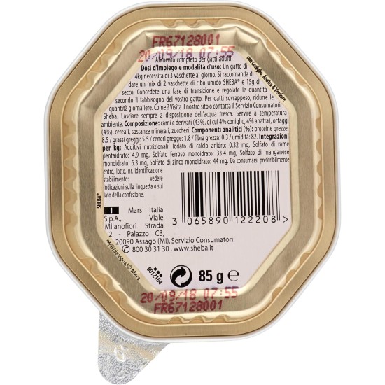 Sheba Sauce Collection in Sauce, Cat Food with Turkey, Chicken & Vegetables, 22 Bowls of 85g, Total 1870g Sheba Sauce Collection in Sauce, Cat Food with Turkey, Chicken & Vegetables, 22 Bowls of 85g, Total 1870g