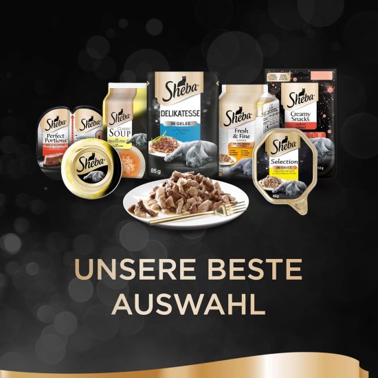 Sheba Selection in Sauce - Cat Food with Chicken Bites in Sauce for Adult Cats - 22 x 85 g Cat Food Sheba Selection in Sauce - Cat Food with Chicken Bites in Sauce for Adult Cats - 22 x 85 g Cat Food