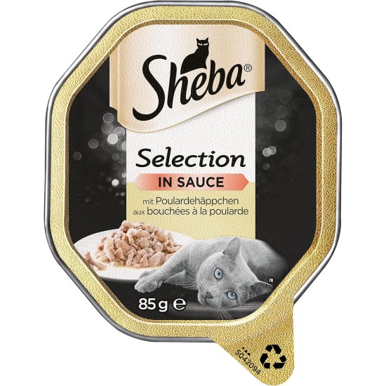 Sheba Selection in Sauce - Cat Food with Chicken Bites in Sauce for Adult Cats - 22 x 85 g Cat Food Sheba Selection in Sauce - Cat Food with Chicken Bites in Sauce for Adult Cats - 22 x 85 g Cat Food