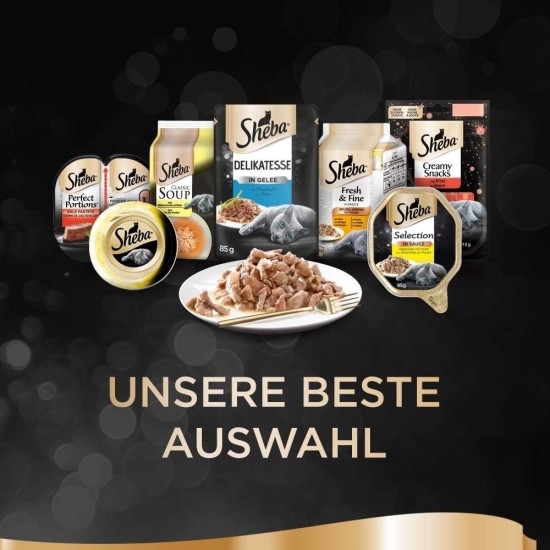 Sheba Selection in Sauce - Cat Food with Chicken Bites in Sauce for Adult Cats - 22 x 85 g Cat Food Sheba Selection in Sauce - Cat Food with Chicken Bites in Sauce for Adult Cats - 22 x 85 g Cat Food