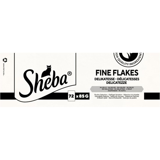 Sheba delicacy in jelly, wet cat food with a fine selection of poultry, 72 x 85 g Sheba delicacy in jelly, wet cat food with a fine selection of poultry, 72 x 85 g