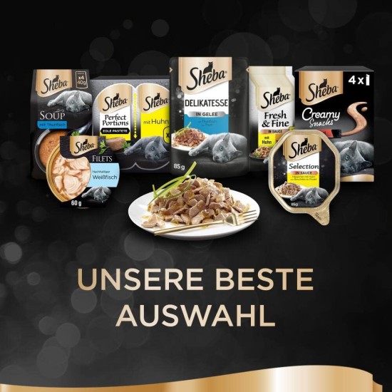 Sheba delicacy in jelly, wet cat food with a fine selection of poultry, 72 x 85 g Sheba delicacy in jelly, wet cat food with a fine selection of poultry, 72 x 85 g