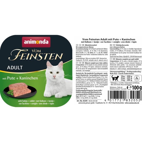The Finest Cat Food Wet Fish & Meat Variety (32 x 100 g), Cat Food Wet without Grain and Sugar by animonda, with Fresh, Meaty Ingredients The Finest Cat Food Wet Fish & Meat Variety (32 x 100 g), Cat Food Wet without Grain and Sugar by animonda, with Fresh, Meaty Ingredients