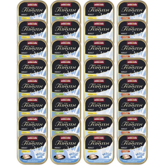 The Finest Cat Food Wet Fish & Meat Variety (32 x 100 g), Cat Food Wet without Grain and Sugar by animonda, with Fresh, Meaty Ingredients The Finest Cat Food Wet Fish & Meat Variety (32 x 100 g), Cat Food Wet without Grain and Sugar by animonda, with Fresh, Meaty Ingredients