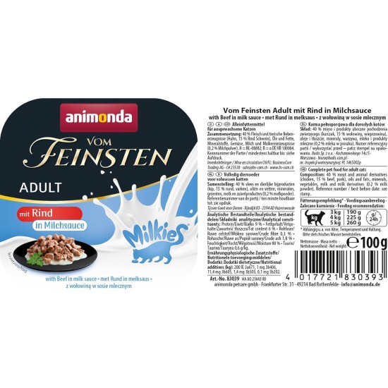 The Finest Cat Food Wet Fish & Meat Variety (32 x 100 g), Cat Food Wet without Grain and Sugar by animonda, with Fresh, Meaty Ingredients The Finest Cat Food Wet Fish & Meat Variety (32 x 100 g), Cat Food Wet without Grain and Sugar by animonda, with Fresh, Meaty Ingredients